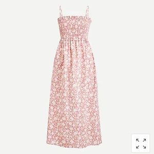 JCrew Smocked cotton poplin dress in rose Small